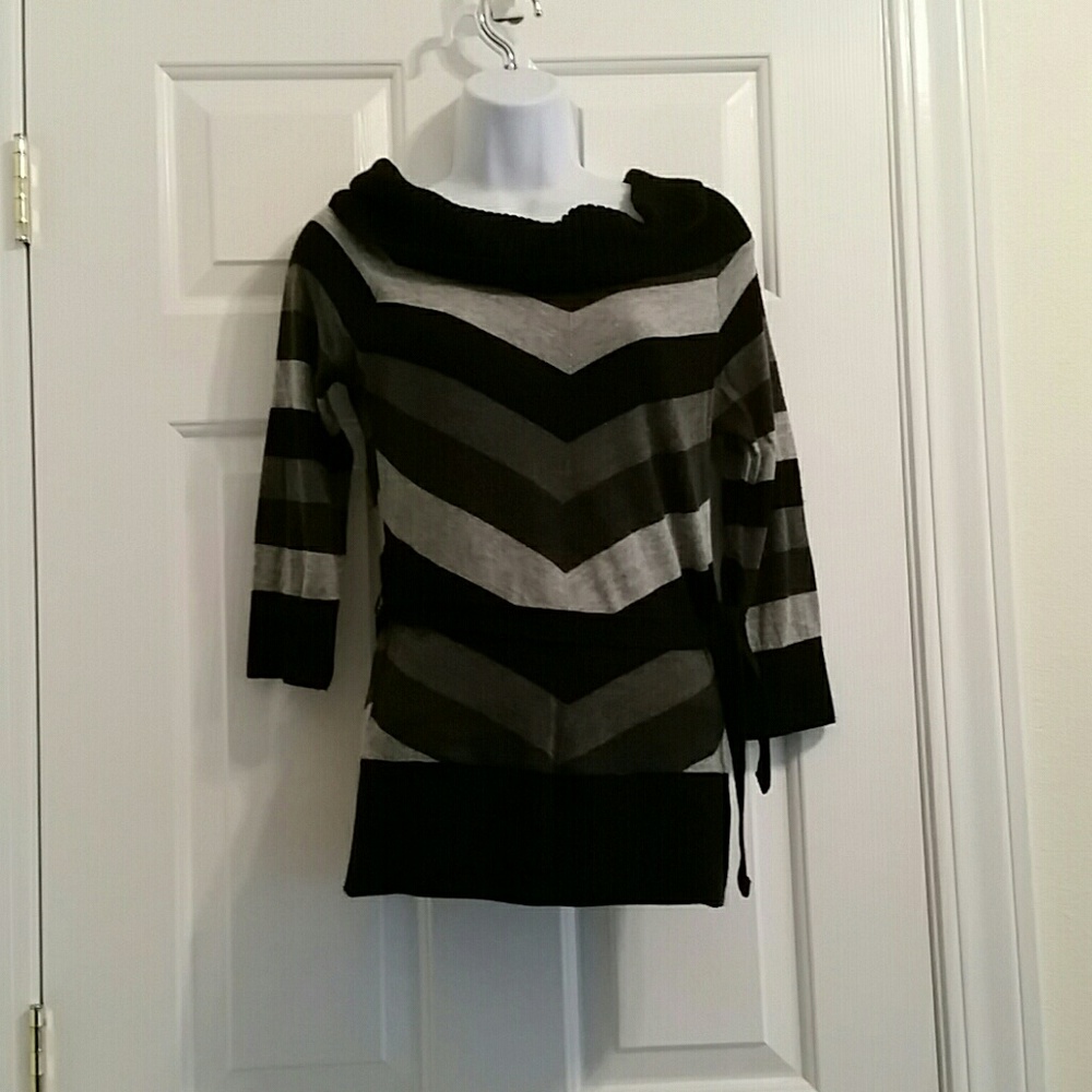 Byline M black/grey sweater top long sleeve